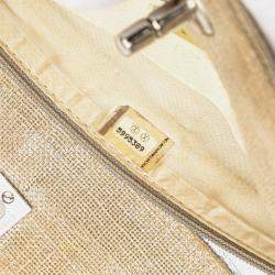 Pre Owned حقيبة شانيل سلسلة كتان بنية CC مخيطة