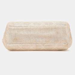 Pre Owned حقيبة شانيل سلسلة كتان بنية CC مخيطة