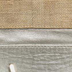 Pre Owned حقيبة سلسلة شانيل كتان مُخيطة بني سي سي