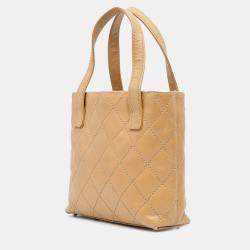 مملوكة مسبقًا حقيبة شانيل سيسي جلد عجل بني وايلد ستيتش