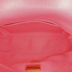Pre Owned حقيبة رفرف شانيل لامبسكين منفوخ وردي صغيرة تاون فنكاي