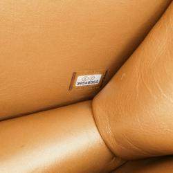 Pre Owned حقيبة شانيل بيضاء صغيرة سي سي مبطنة جلد عجل بلورية لؤلؤية فلاب كامل