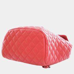 مملوكة مسبقًا حقيبة ظهر شانيل أوربان سبيريت جلد خروف أحمر صغير