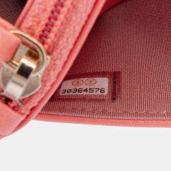 Pre Owned محفظة شانيل \"19\" جلد الضأن مبطن وردي مع سلسلة