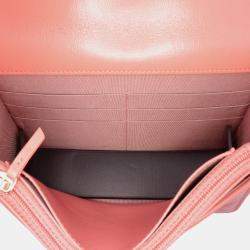 Pre Owned محفظة شانيل \"19\" جلد الضأن مبطن وردي مع سلسلة