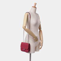 Pre Owned Chanel Pink Mini Stitched Calfskin Citizen Flap