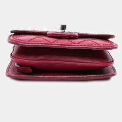 Pre Owned Chanel Pink Mini Stitched Calfskin Citizen Flap