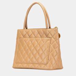 Pre Owned Chanel Brown Caviar Medallion Tote