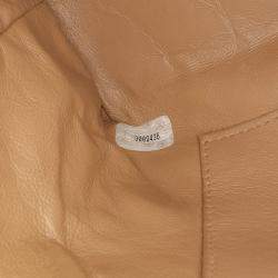 Pre Owned حقيبة شانيل بنية مبطنة جلد الخروف زينة شمس سلسلة كروس بودي