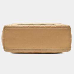 Pre Owned حقيبة شانيل بنية مبطنة جلد الخروف زينة شمس سلسلة كروس بودي