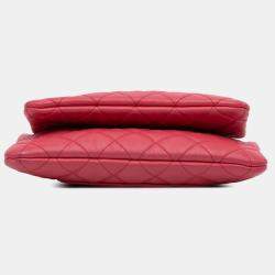 مملوكة مسبقًا Chanel Pink Quilted Lambskin Double Case with Chain