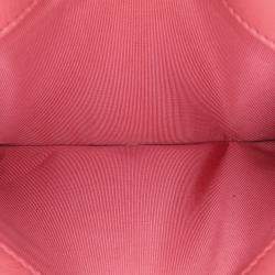 Pre Owned Chanel Pink Quilted Calfskin Straight Lined Flap