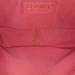 Pre Owned Chanel Pink Quilted Calfskin Straight Lined Flap