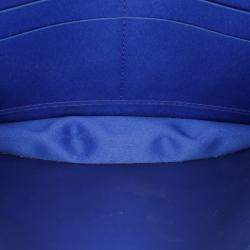 مملوكة مسبقًا حقيبة شانيل سلسلة على المحفظة رمادي كافيار أزرق مزدوج CC