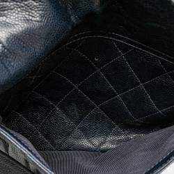 مملوكة مسبقًا حقيبة يد توتس شانيل سلسلة جيب أمامي كافيار مبطن أزرق