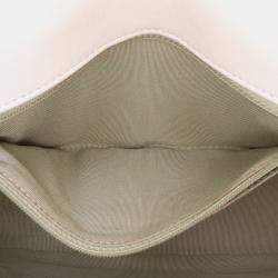 Pre Owned Chanel Blue White CC Quilted Calfskin Single Flap