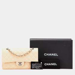 Pre Owned Chanel Brown Medium Classic Caviar Double Flap