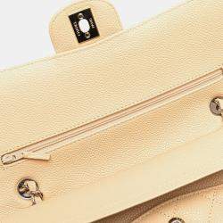 Pre Owned Chanel Brown Medium Classic Caviar Double Flap