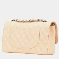 Pre Owned Chanel Brown Medium Classic Caviar Double Flap