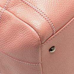 Pre Owned Chanel Pink Small Choco Bar Caviar Shoulder Bag