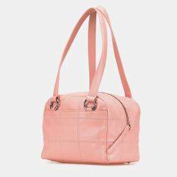 Pre Owned Chanel Pink Small Choco Bar Caviar Shoulder Bag