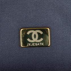 مملوكة مسبقًا حقيبة شانيل بلو تويد صغيرة "سكول ميموري" بيد علوية وغطاء