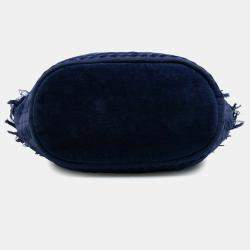 Pre Owned حقيبة شاطئ شانيل قطن تيري أزرق سي سي