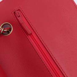 Pre Owned حقيبة شانيل وردي متوسط كلاسيك شيفرون جلد خروف مزدوجة قلاب