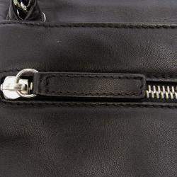 مملوكة مسبقًا حقيبة شانيل رفرف كريستال CC جلد لامب سكِن مضغوط معدني أسود