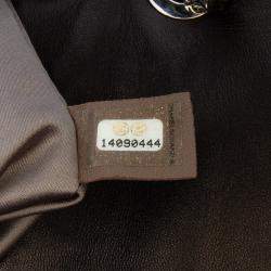 مملوكة مسبقًا حقيبة شانيل رفرف كريستال CC جلد لامب سكِن مضغوط معدني أسود