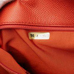 Pre Owned Chanel Orange Grained Calfskin Tote
