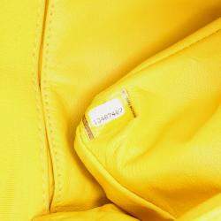 Pre Owned Chanel Yellow Chevron Jersey East West Flap