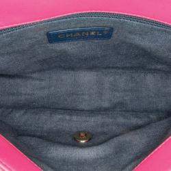 Pre Owned Chanel Pink Small Lambskin Elegant Chain Single Flap