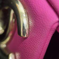 Pre Owned Chanel Pink Small Lambskin Elegant Chain Single Flap