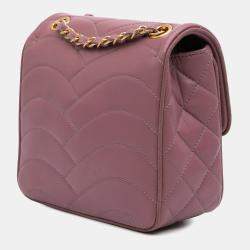 Pre Owned Chanel Pink Paris Seoul Mini Lambskin Pagoda Single Flap
