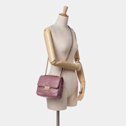 Pre Owned Chanel Pink Paris Seoul Mini Lambskin Pagoda Single Flap