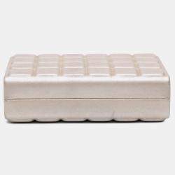 Pre Owned Chanel Gold Chocolate Bar Metallic Lambskin Frame Clutch with Chain