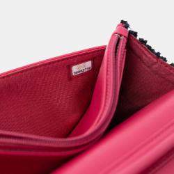 مملوكة مسبقًا حقيبة محفظة شانيل سلسلة شعار مكتوب بتويد أزرق