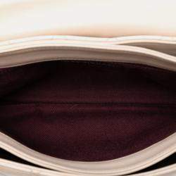 Pre Owned حقيبة شانيل فلاب سوفت أناقة جلد عجل مبطن أبيض متوسطة