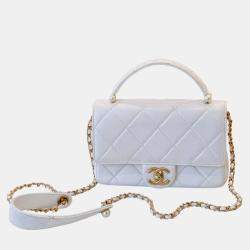 مملوكة مسبقًا Chanel Pearl handle bag white with gold hardware