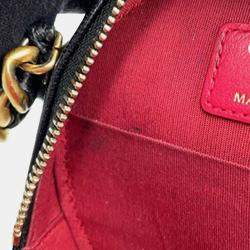 Pre Owned حقيبة شانيل كلاتش دائري جلد أسود مع سلسلة