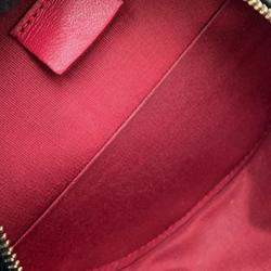 Pre Owned حقيبة شانيل كلاتش دائري جلد أسود مع سلسلة