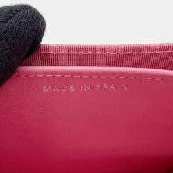 مملوكة مسبقًا Chanel Pink CC Quilted Lambskin Flap Card Holder on Chain