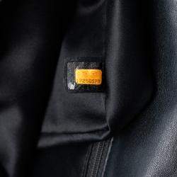 Pre Owned حقيبة شانيل سوداء متوسطة مبطنة من جلد الخراف بترتر وحيدة flap