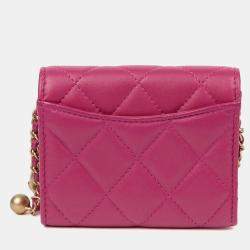 مملوكة مسبقًا Chanel Pearl Crush Mini Pink Leather Chain Shoulder Bag