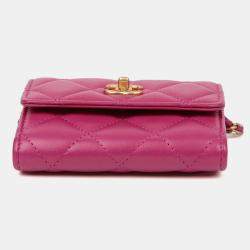 مملوكة مسبقًا Chanel Pearl Crush Mini Pink Leather Chain Shoulder Bag