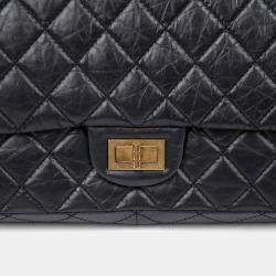 Pre Owned Chanel Reissue Black Leather Shoulder Bag