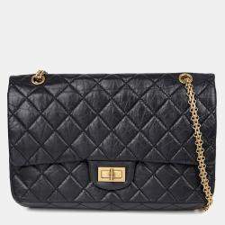 Pre Owned Chanel Reissue Black Leather Shoulder Bag