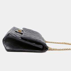 Pre Owned Chanel Reissue Black Leather Shoulder Bag