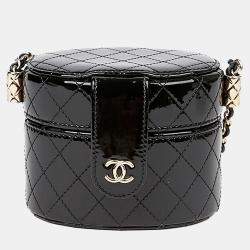 Pre Owned Chanel Cosmetic Vanity Mini Black Leather Crossbody Bag